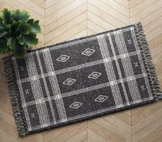 entryway rugs: Southwest Plaid Accent Rug Gray