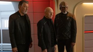 Riker, Picard, and Worf in Star Trek: Picard on Paramount+