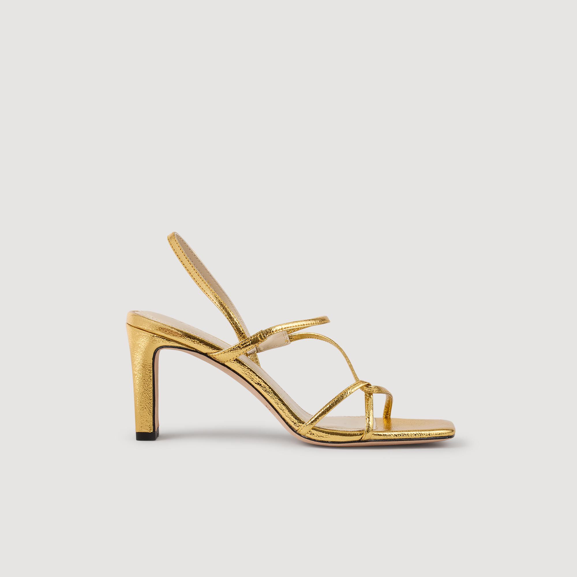 Relief leather sandals