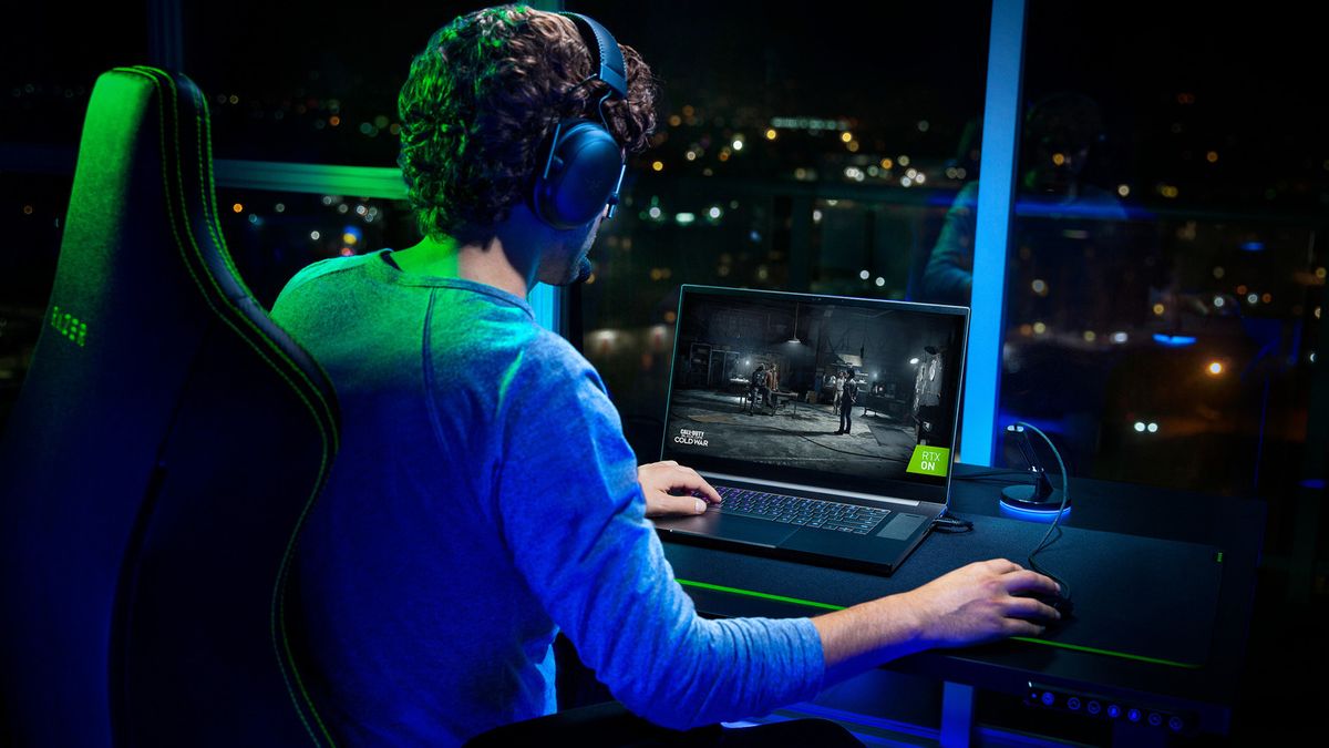 Razer Blade 17 Being Used By a Gamer