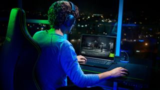 Razer Blade 17 Being Used By a Gamer