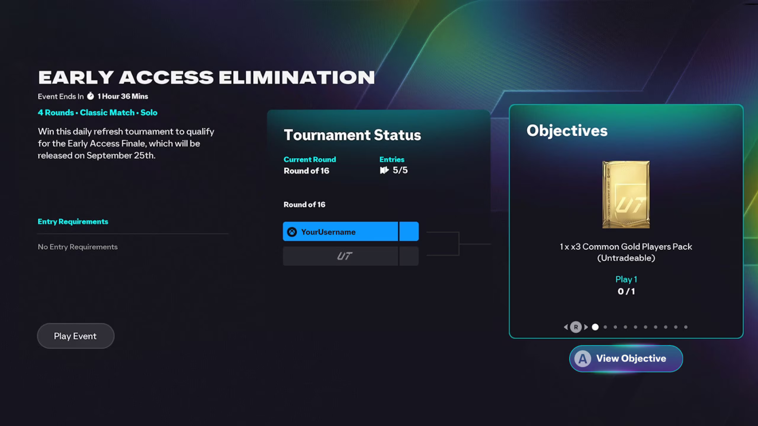 The new Live Events interface in EA Sports FC 26