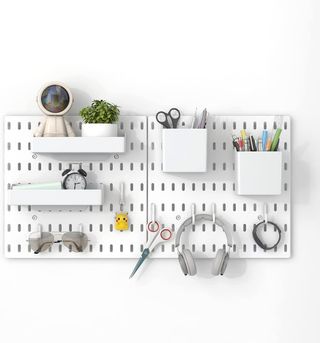 White two-piece pegboard