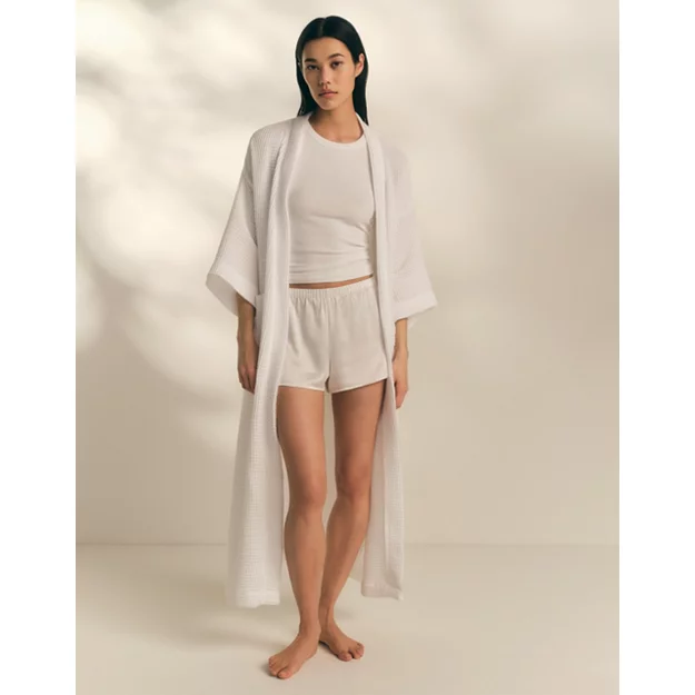 Long Lightweight Organic Cotton Waffle Robe | Robes &amp;amp; Dressing Gown...