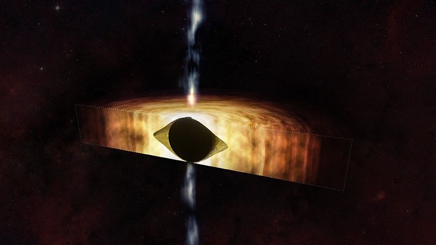 Cosmic Super Bowl?  The Milky Way’s black hole shapes space-time into the shape of a football