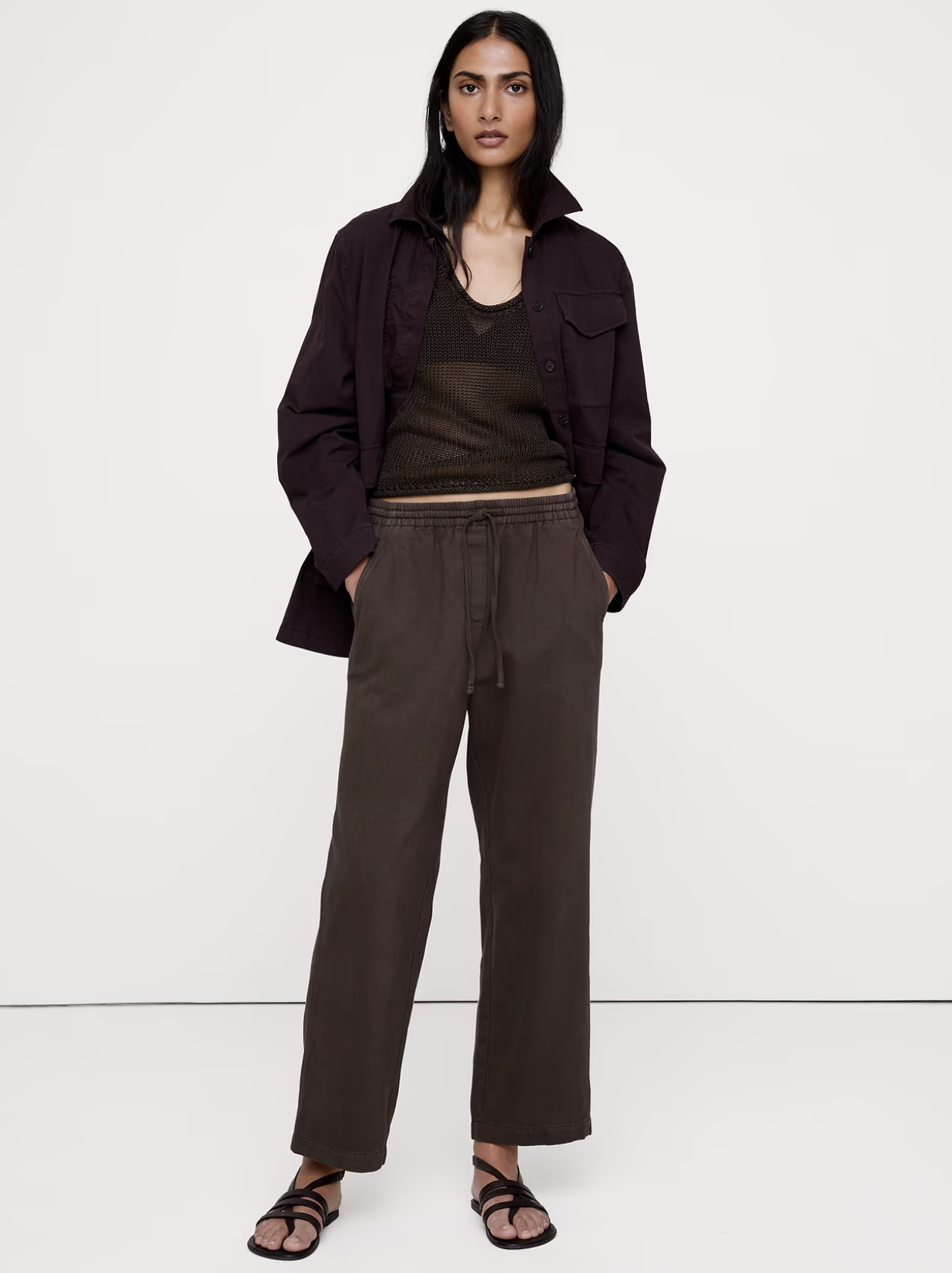 Banana Republic, The Getaway Straight-Leg Pant in Cotton