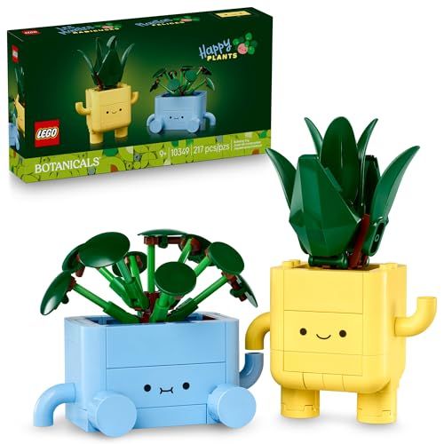 Lego Botanicals Happy Plants Building Toy for Kids, Girls, and Boys 9+ - Playroom Decor for Desk or Shelf - Birthday Gift Idea for Young Gardeners - Artificial Indoor Plant for Play &amp;amp; Display - 10349