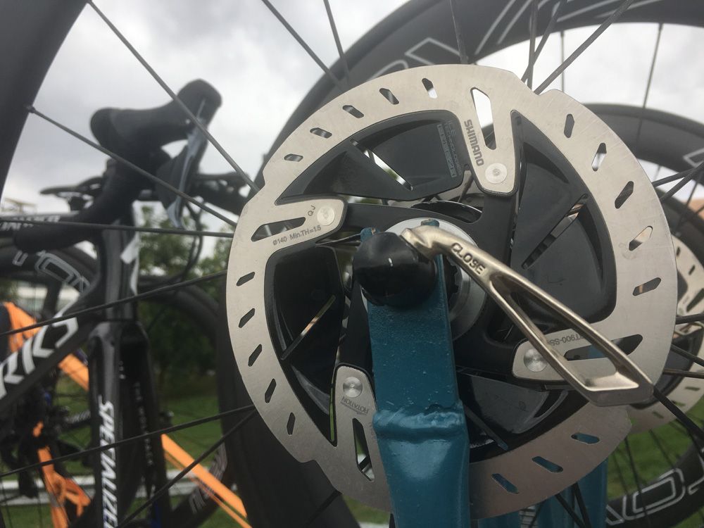 Quick release skewers are still used to secure wheels on team cars