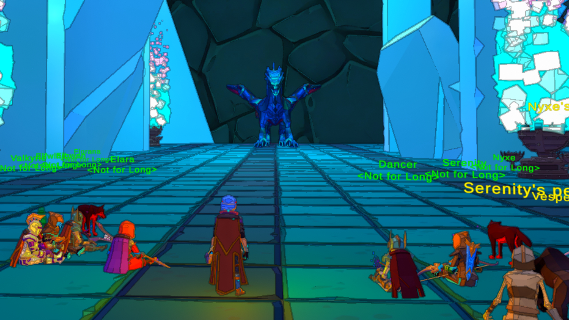 Players prepare to face a dragon in Erenshor's raid update.
