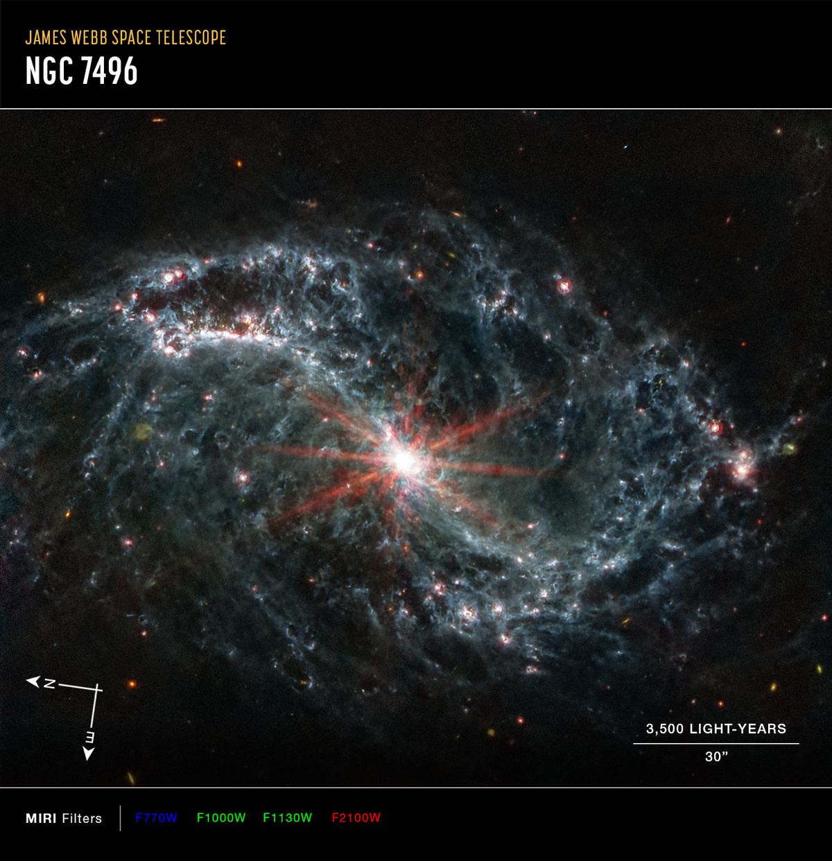 A spiral galaxy whose arms are full of bright young stars