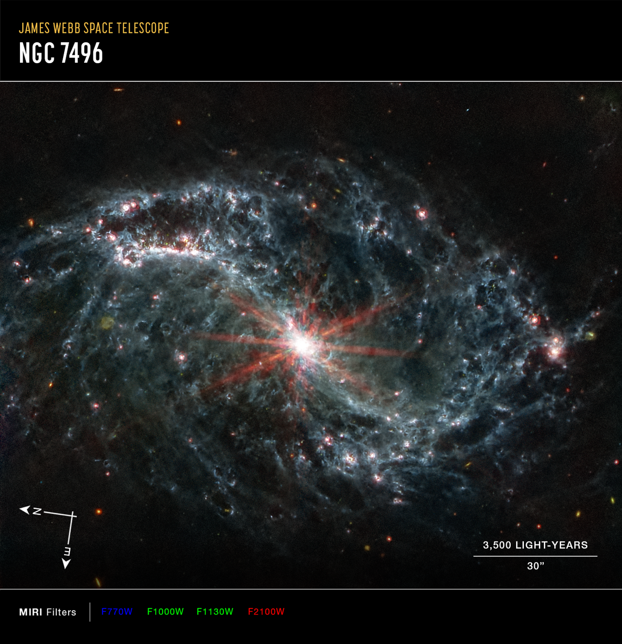A spiral galaxy whose arms are full of bright young stars