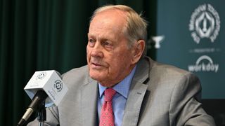 Jack Nicklaus talks to the media prior to the Memorial Tournament