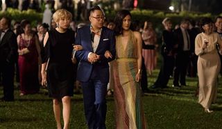 Awkwafina and Nico Santos in Crazy Rich Asians