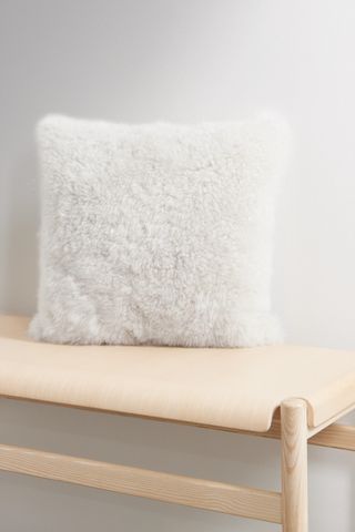 Shearling and Leather Cushion