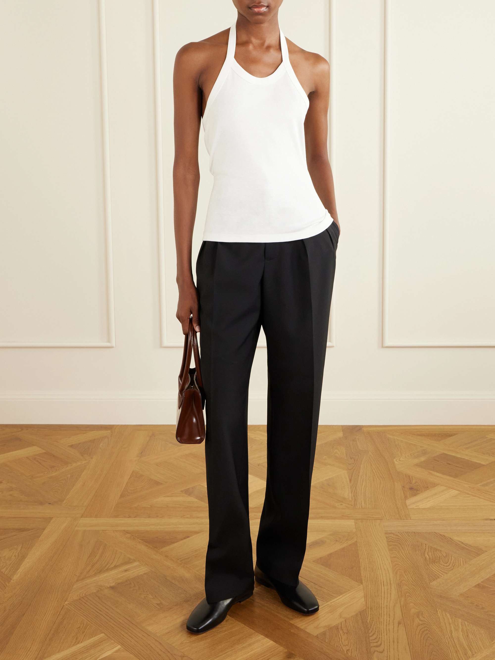 Angie Organic Cotton-Jersey Halterneck Tank