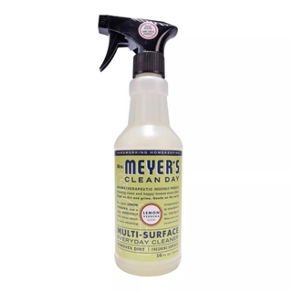 A bottle of Mrs Meyers lemon verbena everyday cleaning spray