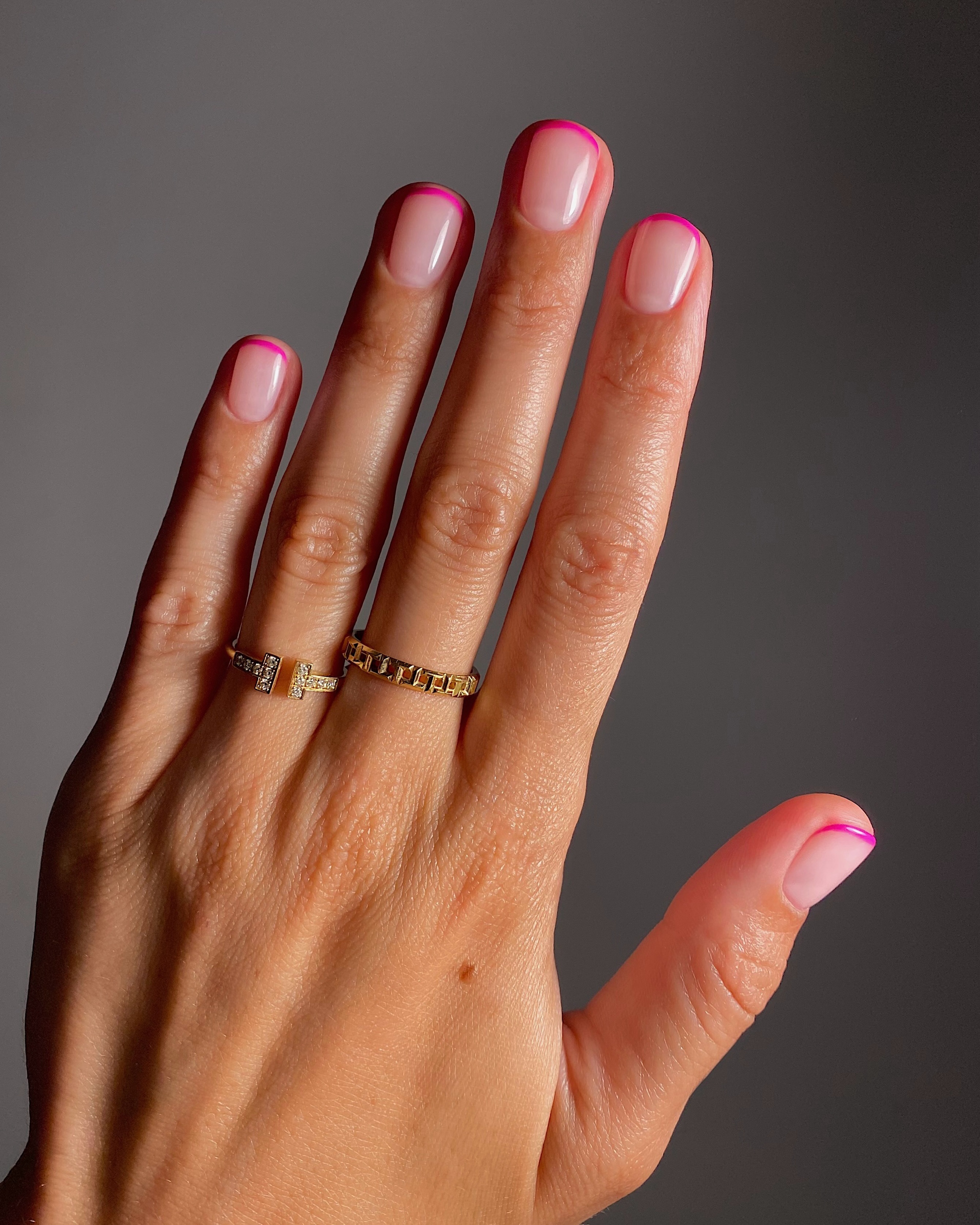 Photo of a pink French manicure