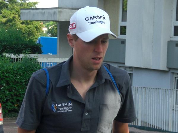 Ryder Hesjedal makes his way to the hotel