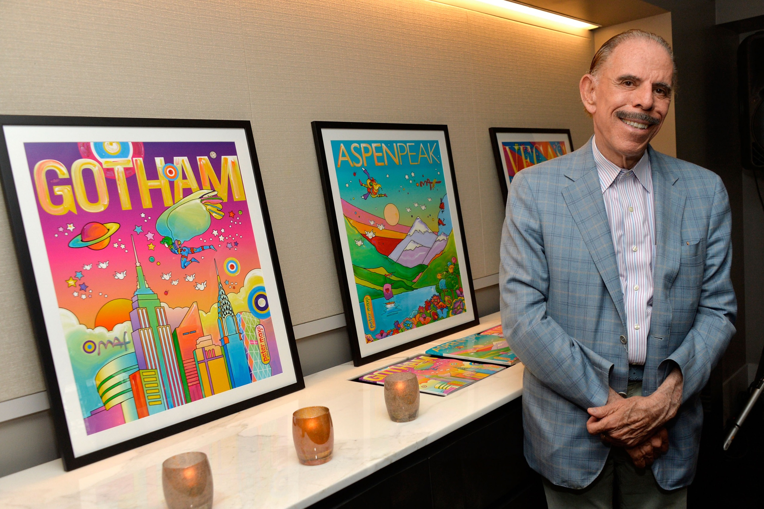 Peter Max with cover images for magazine