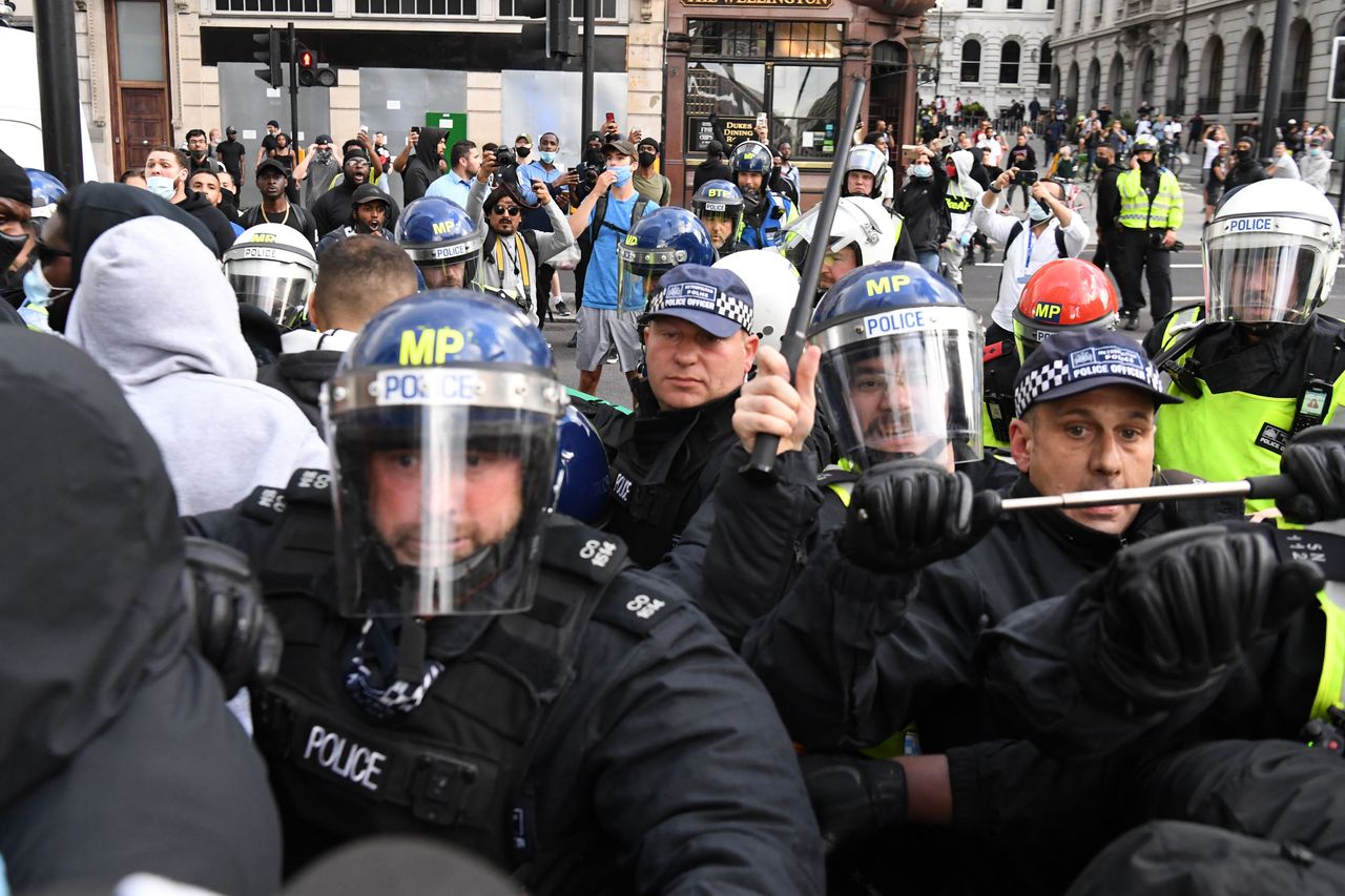 London protests.