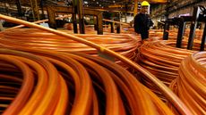 Copper rods in a factory