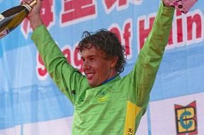 Skil Shimano's Kenny Van Hummel is comfortable in green as the sprint points competition leader.