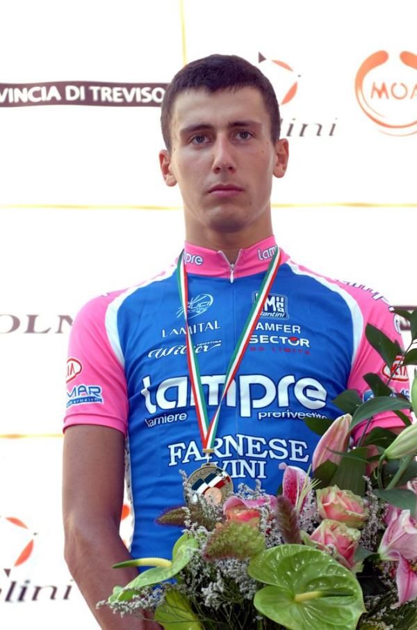Adriano Malori (Lampre-Farnese Vini) on the podium