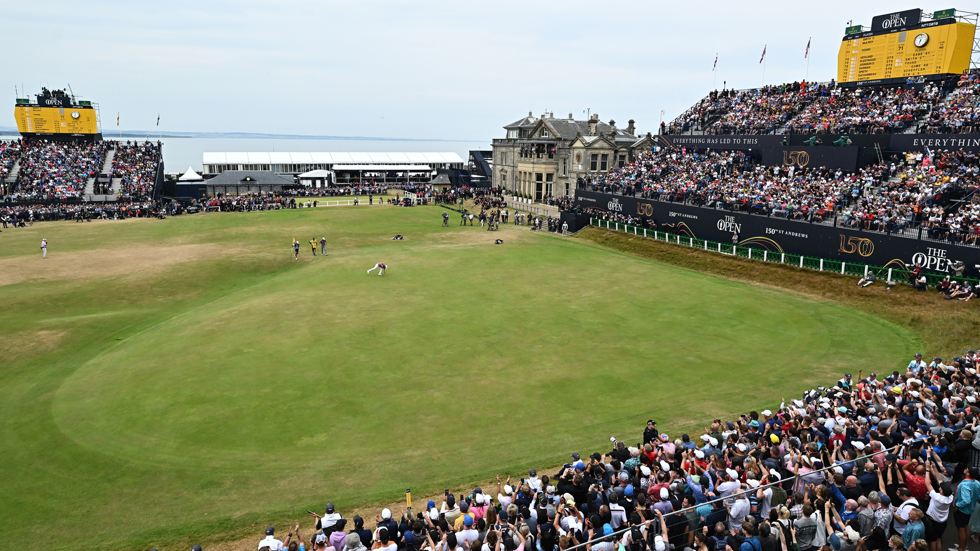The 18th green at St Andrews during the 150th Open
