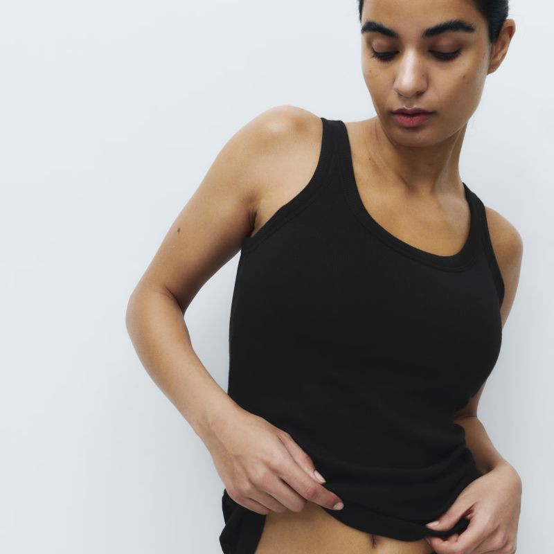 M&amp;amp;S, Cotton Rich Secret Support&amp;trade; Bra Vest in Black