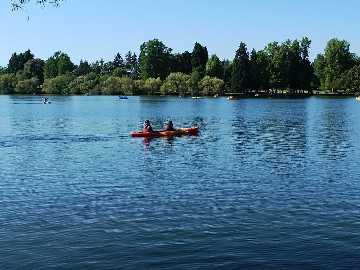 2x zoom of a couple on a kayak