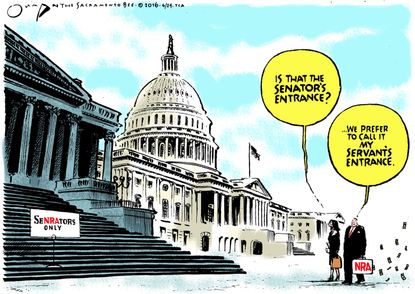Political cartoon U.S. NRA guns congress