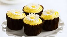 lemon cupcakes with daisy flower decoration