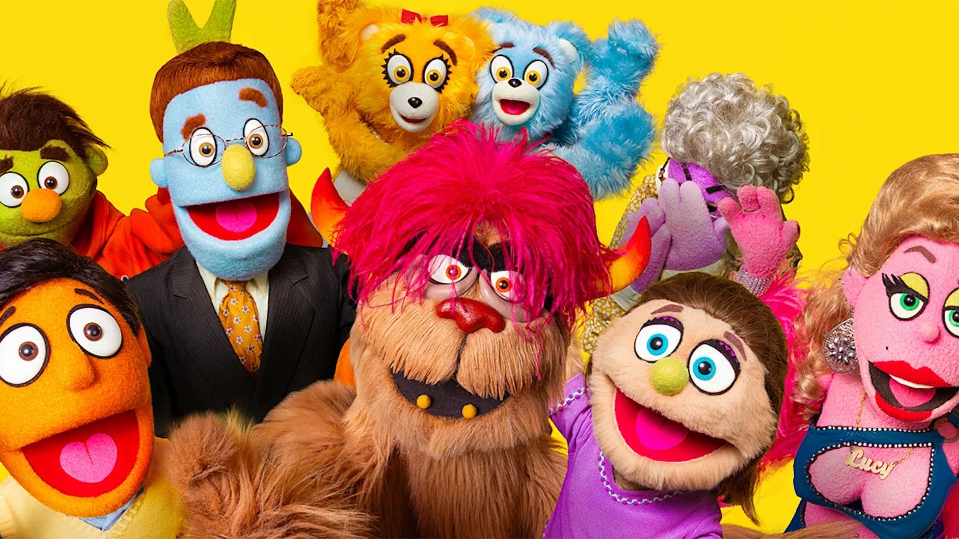 A photo of the Avenue Q puppets.