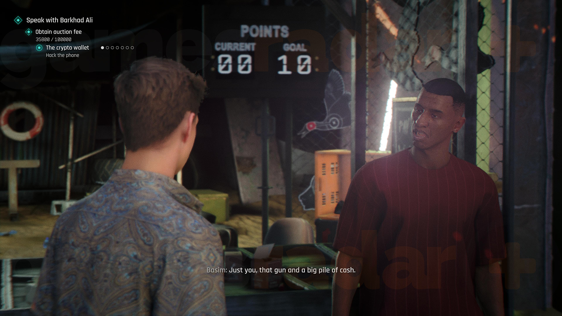 Basim offers James Bond a chance at the shooting range in 007 First Light