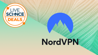 NordVPN logo on a Live Science background