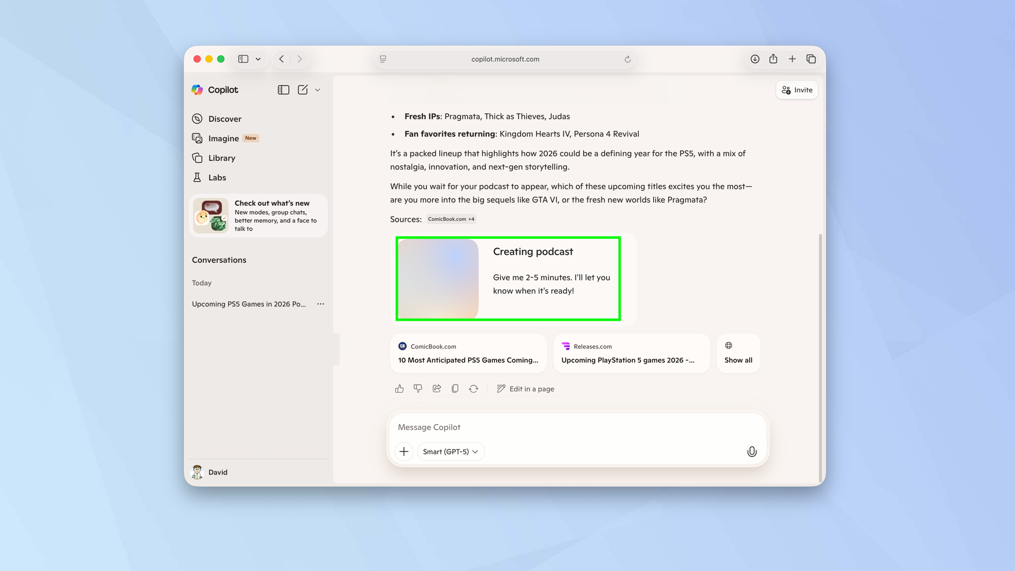 How to create a podcast using Copilot