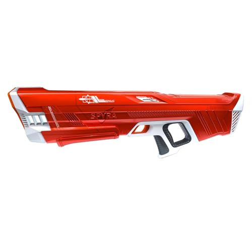 Spyra Electric Water Blaster, Outdoor Squirt Gun for Pool Games, Spyrathree&amp;trade;, Red - Automatic Water Blast Guns for Beach, Backyard, Patio, and Garden