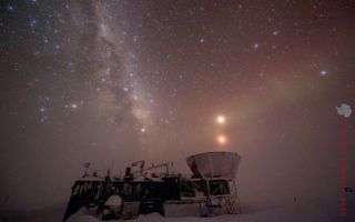 Mars and the 'Blood Moon' Over Antarctica