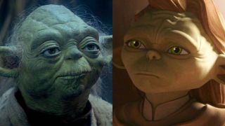 Yoda in The Empire Strikes Back and Yaddle in Tales of the Jedi