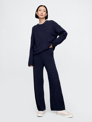 Cashsoft Cable-Knit Sweater Pants