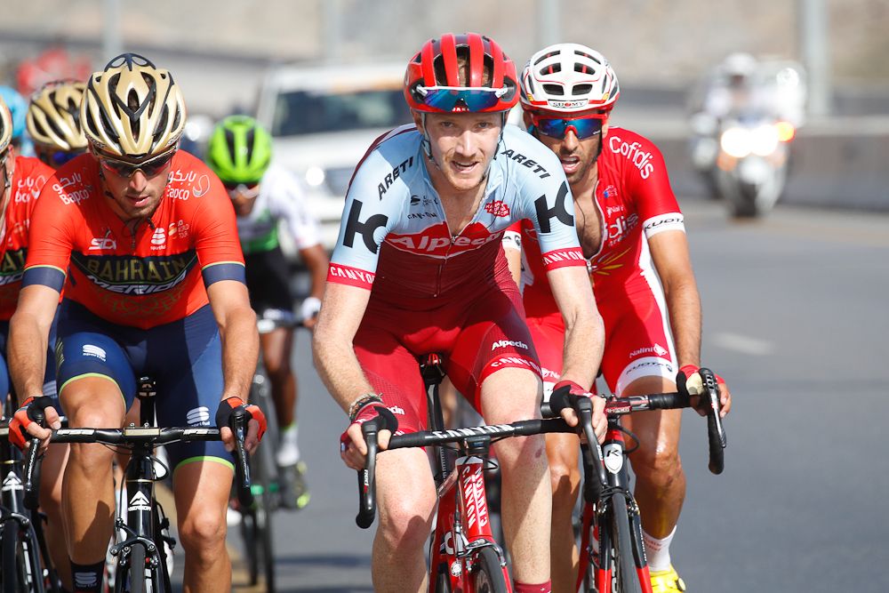 Ian Boswell (Katusha-Alpecin) competes in stage 4 at the Tour of Oman