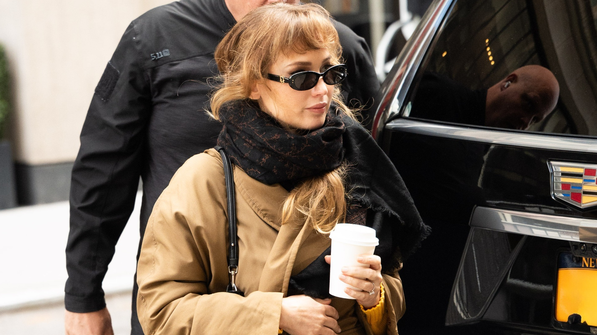 Jennifer Lawrence wore a Dries Van Noten puffer jacket with The Row pants, a Phoebe Philo bag, and Ugg boots