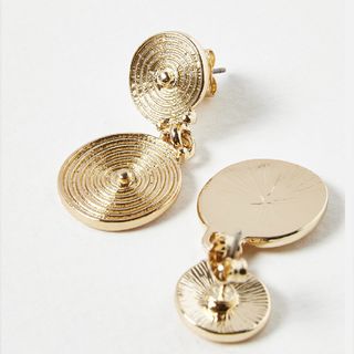 Oliver Bonas Deniz Circular Double Disc Drop Earrings