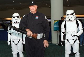 You can't have Comic-Con without Stormtroopers and an Imperial Officer doing rifle drills.