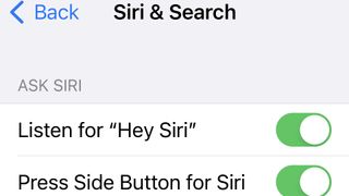 iPhone settings for Siri