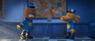 Chief (Lil Rel Howery) and Dog Man (Peter Hastings) in DreamWorks Animation’s Dog Man