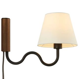 Sunlit Squiggle Arm Wall Sconce In Walnut Black