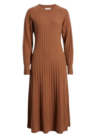 Long Sleeve Wool & Cashmere Sweater Dress