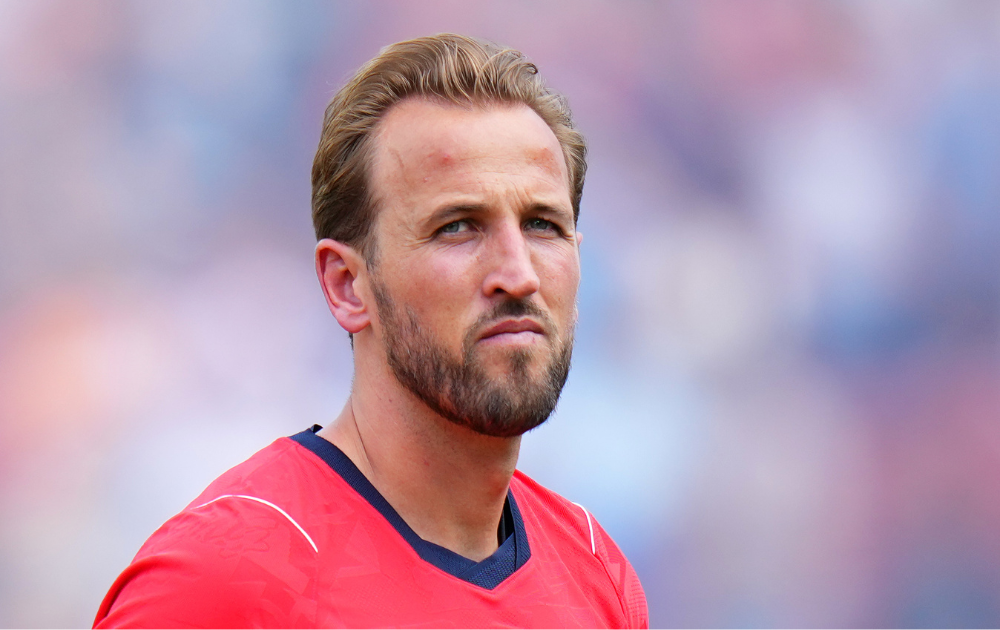 Harry Kane #9 of England looks on during the international friendly match between England and New Zealand at Raymond James Stadium on June 06, 2026 in Tampa, Florida. 