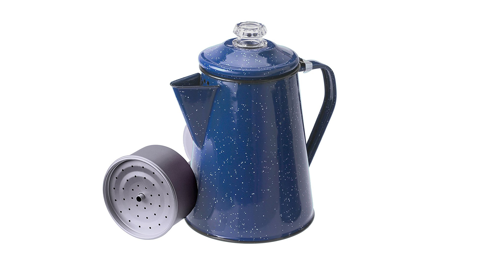 GSI Outdoors Enamelware Percolator on white background